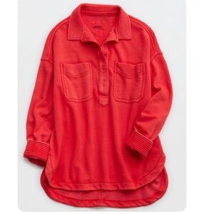 Aerie Popover Polo Sweatshirt